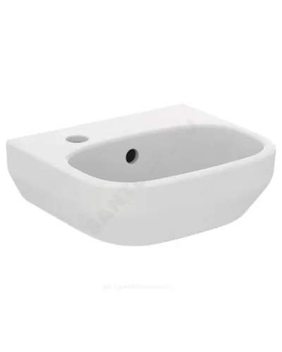 Умывальник подвесной I.life A 35 1 отверстие под смеситель слева белый Ideal Standard T470901