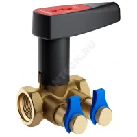 Клапан балансировочный ручной латунь V Ду 15 G1/2" Ру25 Тмакс=135 оС ВР Kvs=1.71м3/ч с измерительными ниппелями BROEN 4351000S-001003