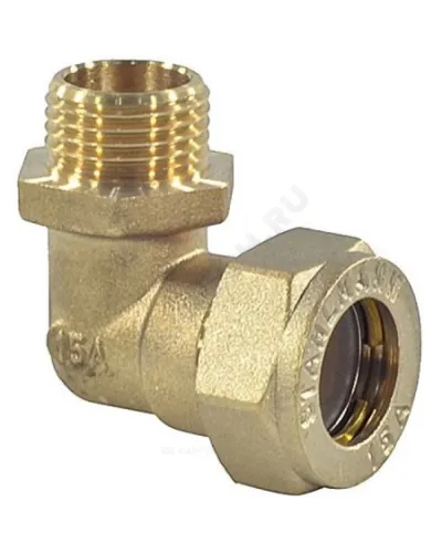 Угольник латунь 90гр 15Aх1/2 обжим/НР STAHLMANN SEML1501/2BEF