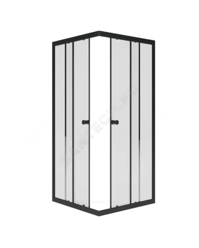 Ограждение душевое Universal BLACK 800х800х1850 мм без поддона прозрачное стекло МетаКам KKS_013566