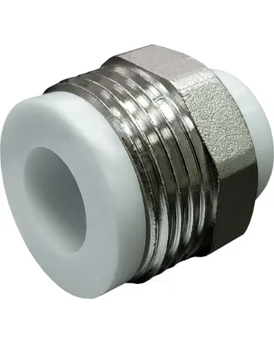 Штуцер PP-R комбинированный белый Дн 20х3/4 НР VALFEX 10137120