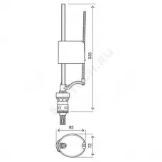 Арматура для бачка наливная Uni Bottom 1/2" нижнее подключение OLI 562162