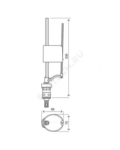 Арматура для бачка наливная Uni Bottom 1/2 нижнее подключение OLI 562162