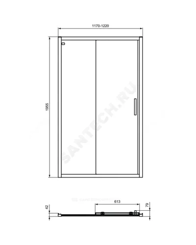 Дверь душевая CONNECT 2 1200х1950мм Ideal Standard K9277V3