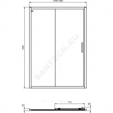 Дверь душевая CONNECT 2 1400х1950мм Ideal Standard K9278V3