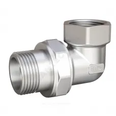 Соединитель латунь никель американка Ду 15 (1/2") угловой ВР/НР LD LD.67.534.15