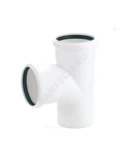 Тройник PP-H переходной бесшумный белый RAUPIANO PLUS Дн 110х50х87гр б/нап в/к Rehau 11213241002