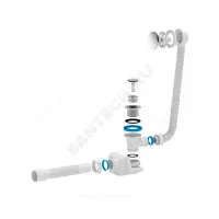 Слив-перелив для ванны Бриг автоматический 1 1/2"x40 с гофрой 40х50 слив клапан "клик-клак" (сетка) D=42,6мм АНИ Пласт ЕС655S