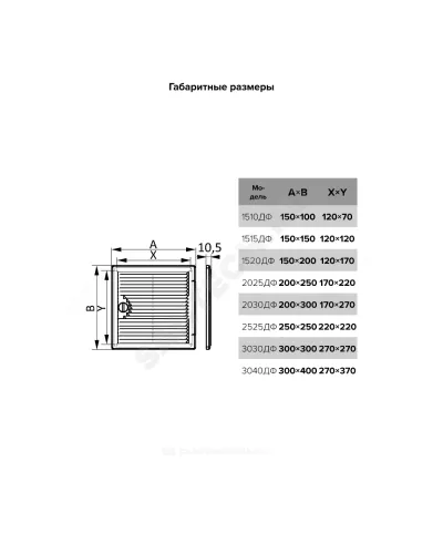Люк-дверца пластик 300х400 (вентиляционный) Evecs 3040ДФ