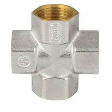 Крест латунь никель Ду 25 (1") ВР/ВР 9011 ГОСТ 32585-2013 Aquasfera 9011-03
