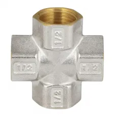 Крест латунь никель Ду 25 (1") ВР/ВР 9011 ГОСТ 32585-2013 Aquasfera 9011-03