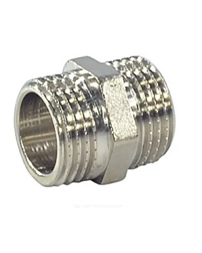 Ниппель латунь никель Ду 15 (1/2) НР VALFEX VF.582.N.012