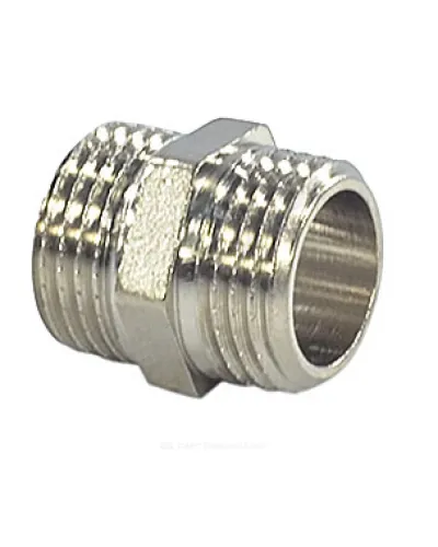 Ниппель латунь никель Ду 15 (1/2) НР VALFEX VF.582.N.012