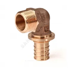 Угольник для PE-X труб аксиальный бронза Дн 20х1/2" с накидной гайкой RX+ Рехау 14564133001