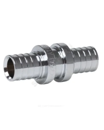 Муфта для PE-X труб аксиальная латунь хром Дн 20 THERM S Рехау 12503173002