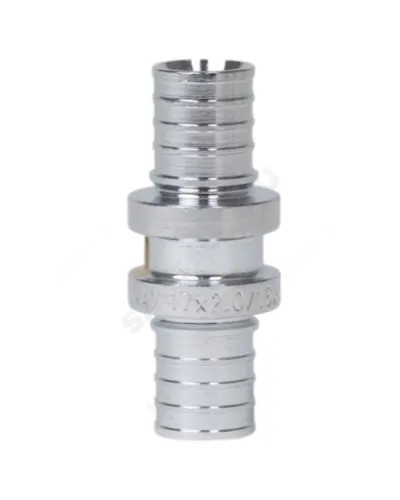 Муфта для PE-X труб аксиальная латунь хром Дн 20 THERM S Рехау 12503173002