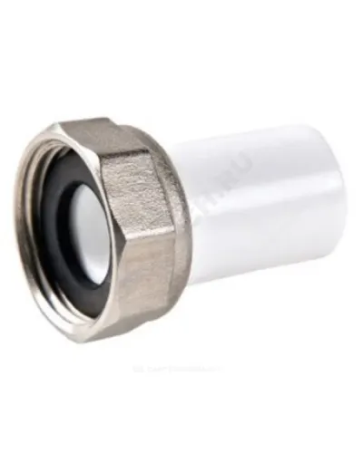 Штуцер PP-R комбинированный белый Дн 20х3/4 с накидной гайкой VALFEX 10136020