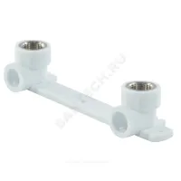 Планка PP-R монтажная белая Дн 20х1/2" ВР под смеситель с водорозетками VALFEX 10124020
