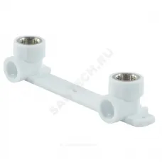 Планка PP-R монтажная белая Дн 20х1/2" ВР под смеситель с водорозетками VALFEX 10124020
