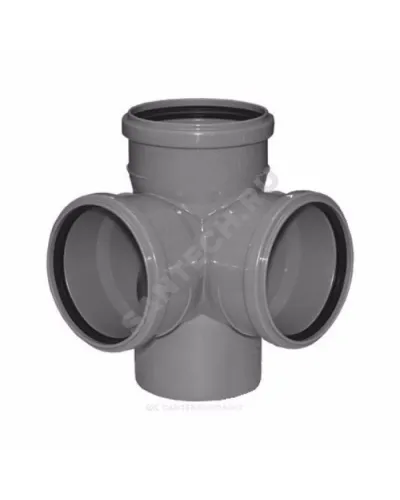 Крестовина PP-H 2-плоскостная серая HT HTED Дн 110х110х110х87гр б/нап в/к Ostendorf 115940