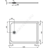 Поддон душевой литой мрамор прямоугольный ULTRAFLAT S 1200х900х30 черный Ideal Standard K8230FV