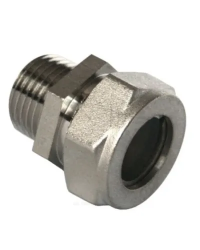 Муфта латунь никель 15Aх1/2 обжим/НР STAHLMANN SSML1501/2NEF