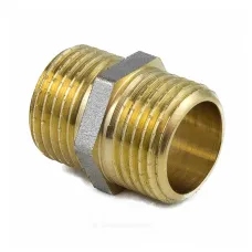 Ниппель латунь никель Ду 40 (1 1/2") НР 9022 ГОСТ 32585-2013 Aquasfera 9022-05