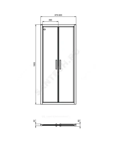 Дверь душевая CONNECT 2 Saloon door 900 мм Ideal Standard K9294V3