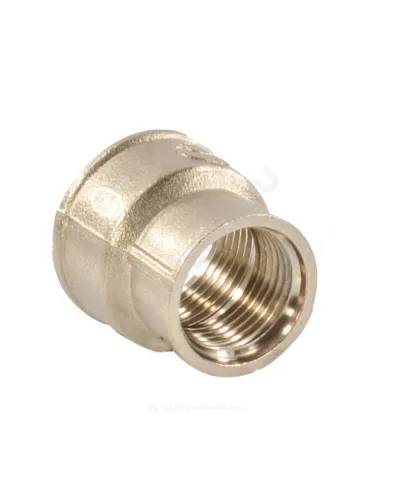 Муфта латунь никель переходная Ду 50х25 (2х1) ВР/ВР VALFEX VF.240.N.200.100
