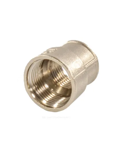 Муфта латунь никель переходная Ду 50х25 (2х1) ВР/ВР VALFEX VF.240.N.200.100
