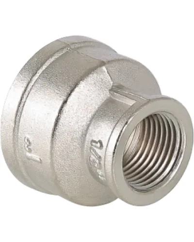 Муфта латунь никель переходная Ду 50х25 (2х1) ВР/ВР VALFEX VF.240.N.200.100