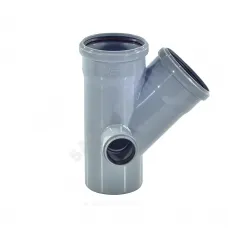 Крестовина PP-H 2-плоскостная левая и правая серая Дн 110х110х50х45гр б/нап RTP (РосТурПласт) 36532