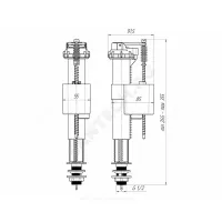 Арматура для бачка наливная 1/2" нижнее подключение АНИ Пласт WC5520