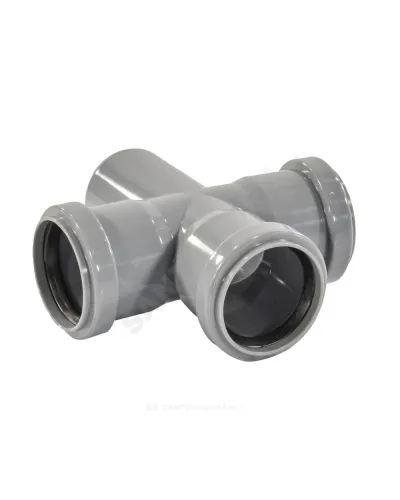 Крестовина PP-H 1-плоскостная серый Дн 110х110х110х87гр б/нап в/к VALFEX 27211110