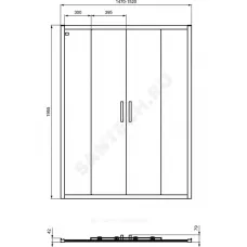 Дверь душевая CONNECT 2 Sliding door 1500х1950 мм Ideal Standard K968701
