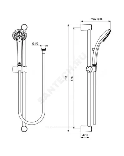 Промо-комплект для ванны с душем ALPHA Ideal Standard BD004AA