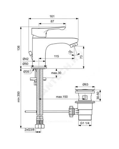 Промо-комплект для ванны с душем ALPHA Ideal Standard BD004AA