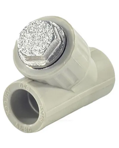 Фильтр PP-R сетчатый серый Дн 20х45гр внутренняя пайка VALFEX 10141020Г