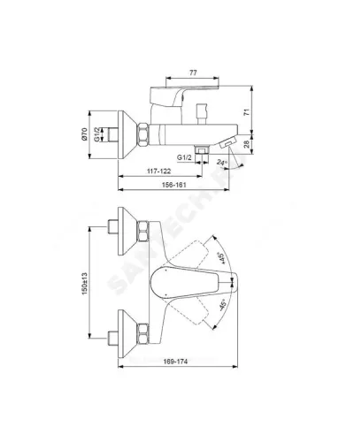 Промо-комплект для ванны с душем ESLA Ideal Standard BC264AA