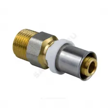 Муфта МП латунь никель пресс Дн 16х1/2" НР ГОСТ 32415-2013 8001 Aquasfera 8001-01