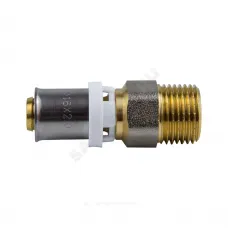 Муфта МП латунь никель пресс Дн 16х1/2" НР ГОСТ 32415-2013 8001 Aquasfera 8001-01