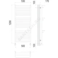 Полотенцесушитель водяной нерж сталь Лесенка (1/2") ВР 500х1200мм 22П нижнее подключение Орион Терминус 4670078529763