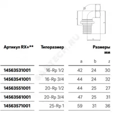 Угольник для PE-X труб аксиальный бронза Дн 20х3/4" ВР RAUTITAN RX+ Rehau 14563561001 (13660971001)