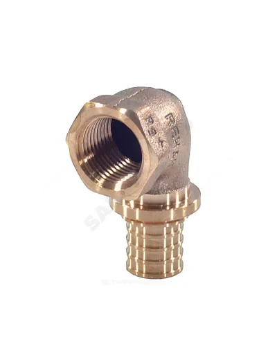 Угольник для PE-X труб аксиальный бронза Дн 20х1/2 ВР RAUTITAN RX+ Rehau 14563551001 (13660961001)