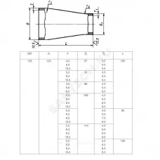 Переход сталь концентрический Дн 108х4,0-57х3,0 (Ду 100х50) бесшовный ГОСТ 17378-2001