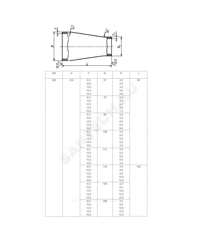 Переход сталь концентрический Дн 108х4,0-89х3,5 (Ду 100х80) бесшовный ГОСТ 17378-2001