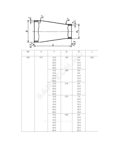 Переход сталь концентрический Дн 108х4,0-89х3,5 (Ду 100х80) бесшовный ГОСТ 17378-2001