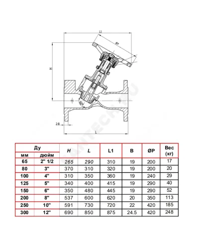 Клапан балансировочный чугун RC 4240 Ду 125 Ру16 фл Tecofi RC4240-0125