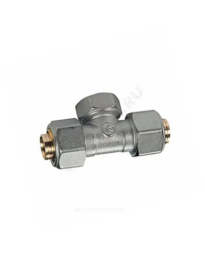 Тройник для МП/PE-X труб латунь хром обжим Дн 32х1х32 ВР R566AM Giacomini R569MX126