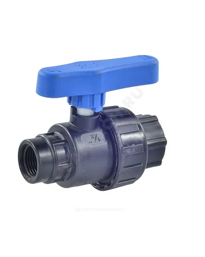 Кран шаровой компрессионный 1/2x1/2 ВР/ВР Ру10 RTP (РосТурПласт) 17357